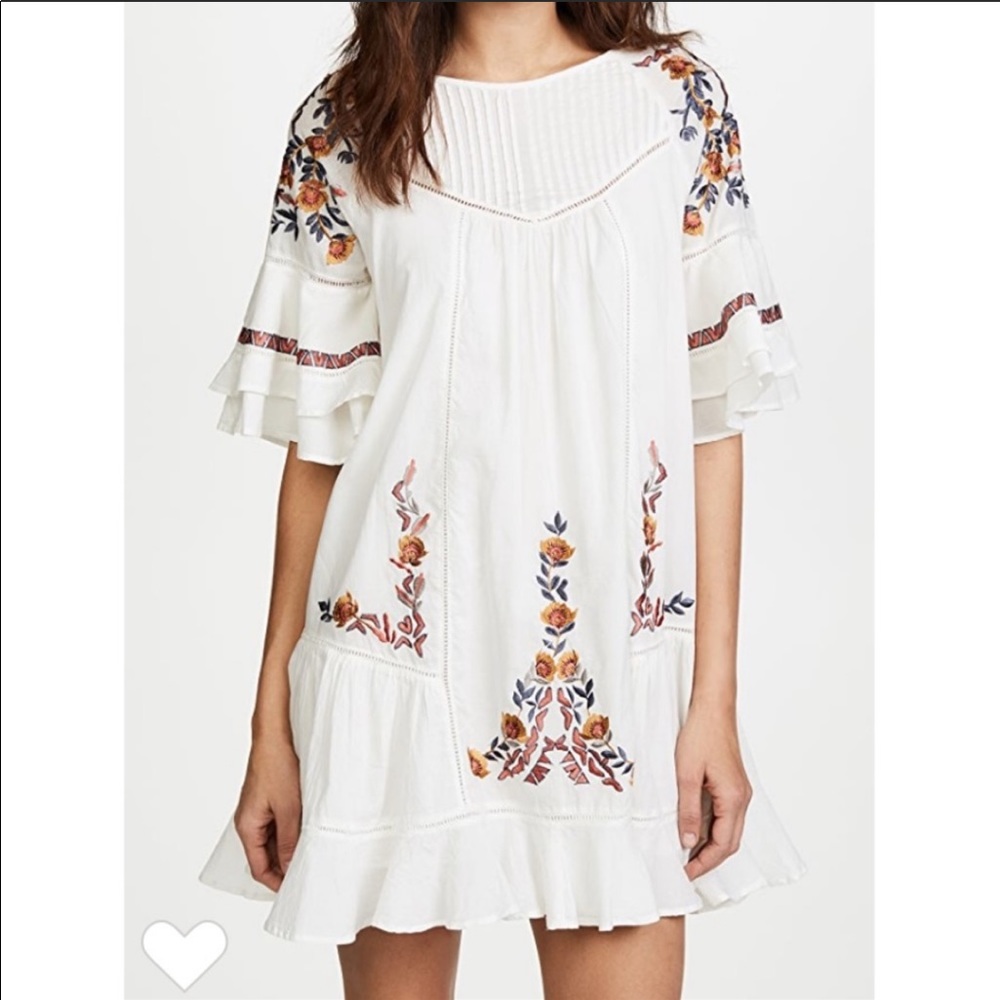 Free People White Embroidered Pablo Dress